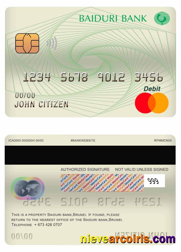 Brunei Baiduri bank master debit card